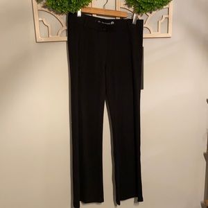 Betabrand black boot cut pants with ribbing